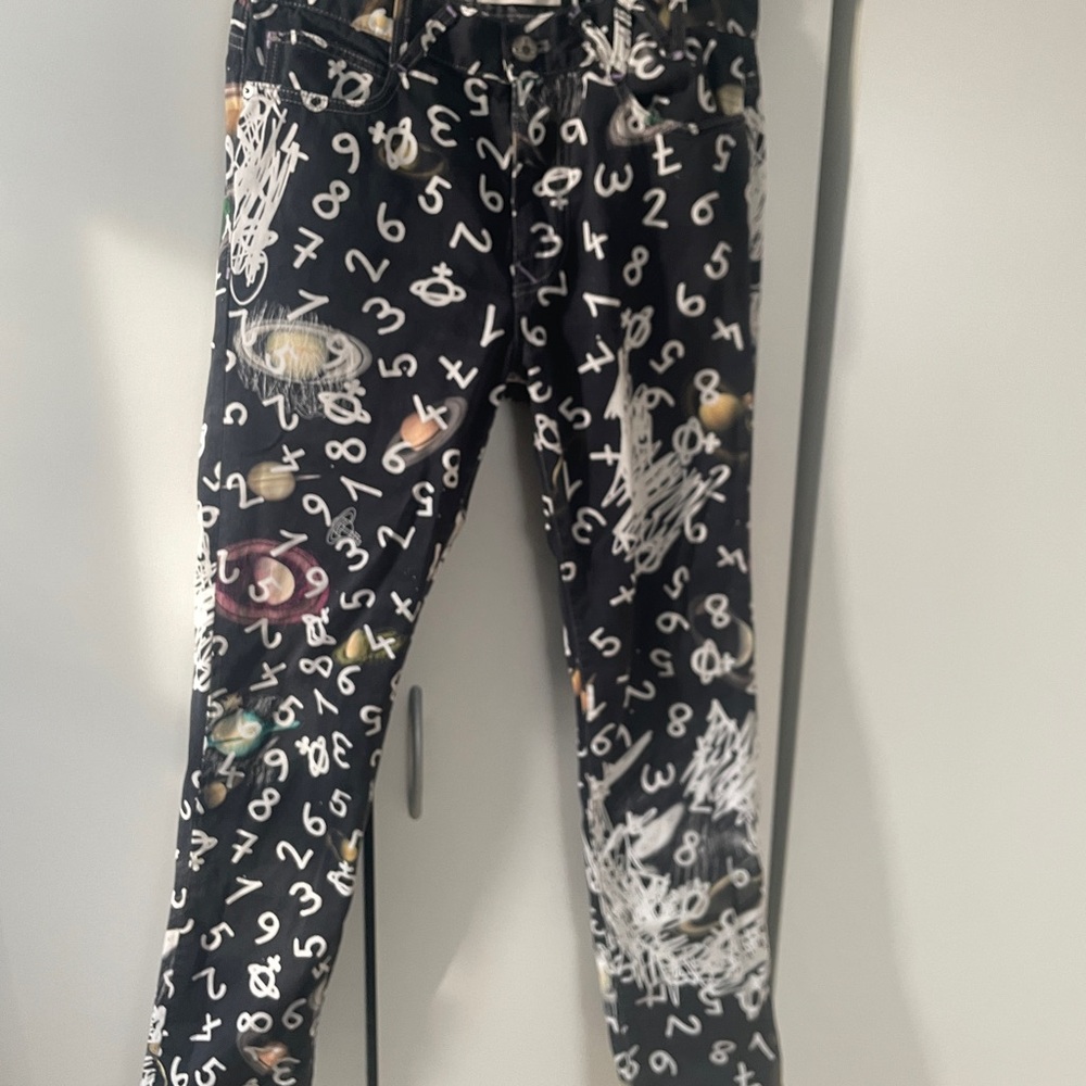 Vivienne Westwood Black Planets and Numbers Print Pants - Picture 2 of 6